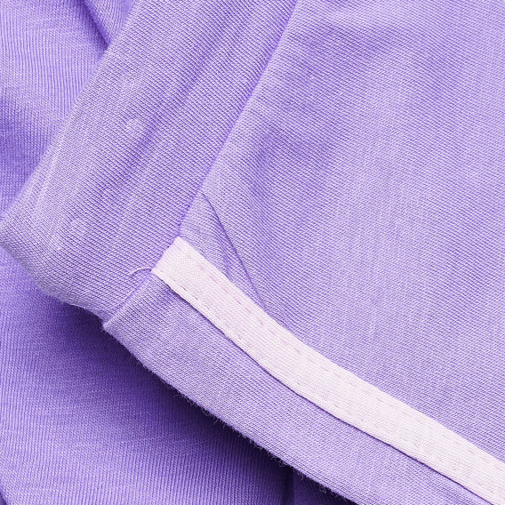 Pantaloni scurți violet, din bumbac cu margini roz Benetton 221429 4