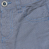 Pantaloni scurți din bumbac cu imprimeu de pătrățele mici, albaștri Benetton 221447 2