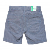 Pantaloni scurți din bumbac cu imprimeu de pătrățele mici, albaștri Benetton 221448 3