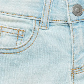 Pantaloni scurți din denim cu margine întoarsă, albastru deschis Benetton 221459 2