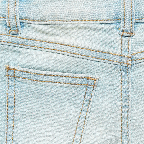 Pantaloni scurți din denim cu margine întoarsă, albastru deschis Benetton 221461 4