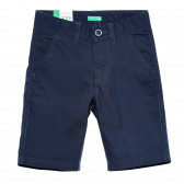 Pantaloni scurți din bumbac, în albastru Benetton 221462 