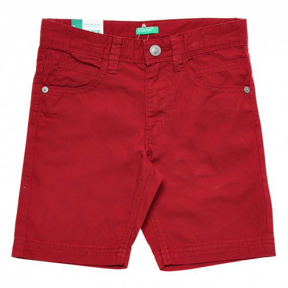Pantaloni scurți din bumbac roșii Benetton 221466 