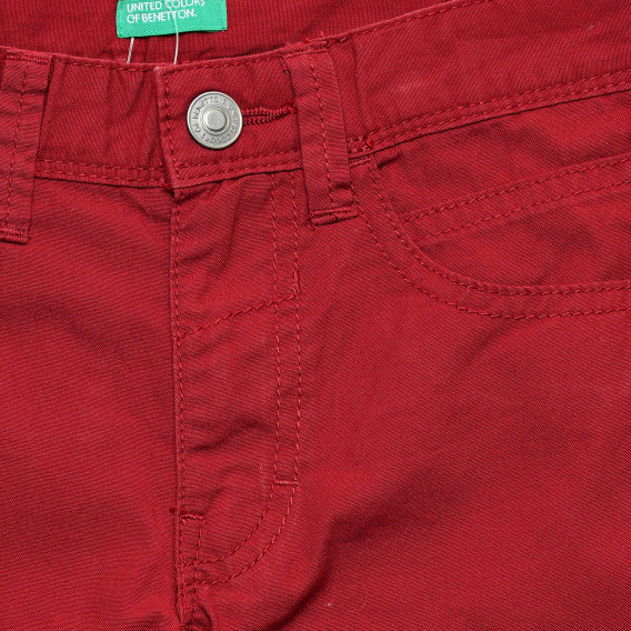Pantaloni scurți din bumbac roșii Benetton 221467 2