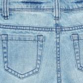 Pantaloni scurți din denim cu efect uzat pentru fetițe, albastru deschis Benetton 221473 4