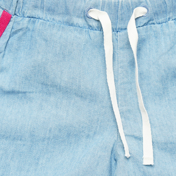Pantaloni scurți din denim cu margini roz, albastru Benetton 221482 2