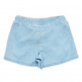 Pantaloni scurți din denim cu margini roz, albastru Benetton 221483 3