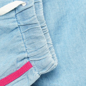 Pantaloni scurți din denim cu margini roz, albastru Benetton 221484 4