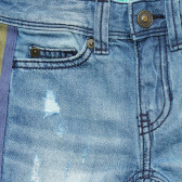 Pantaloni scurți din denim cu efect uzat, pe albastru Benetton 221486 2