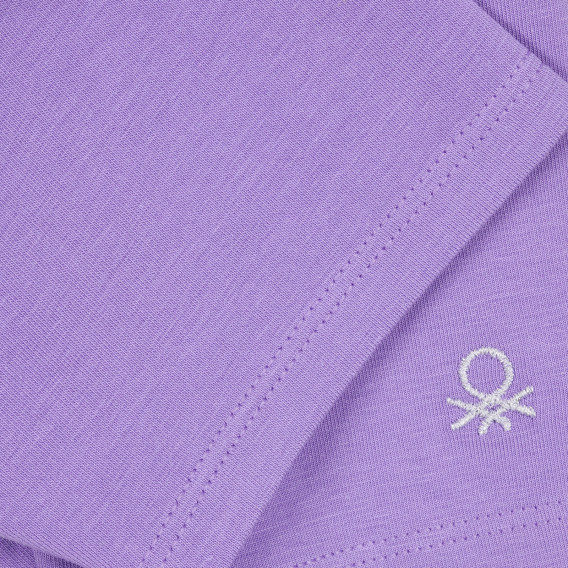Colanți scurți din bumbac cu logo brodat, violet Benetton 221494 2