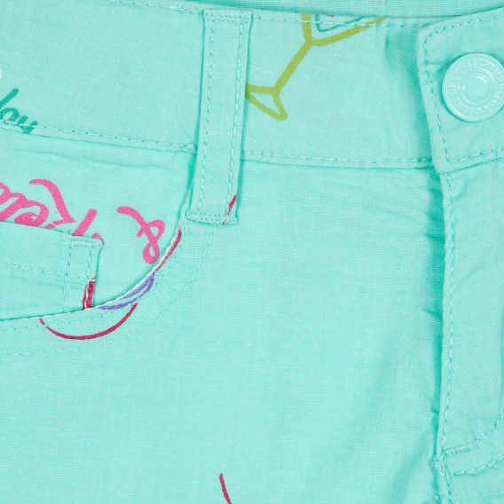 Pantaloni scurți din bumbac cu imprimeu grafic pentru bebeluși, albastru deschis Benetton 221502 2