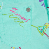 Pantaloni scurți din bumbac cu imprimeu grafic pentru bebeluși, albastru deschis Benetton 221503 3