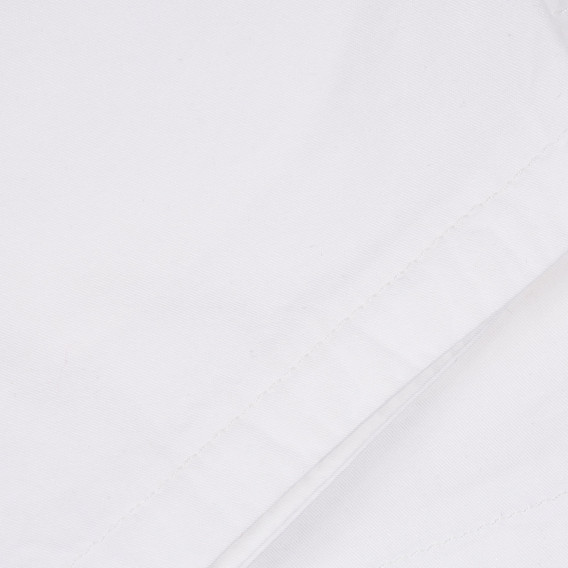 Pantaloni scurți din bumbac cu centură textilă, alb Benetton 221507 3