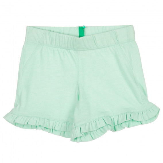 Pantaloni scurți cu volane, pentru fetițe, verde deschis Benetton 221517 