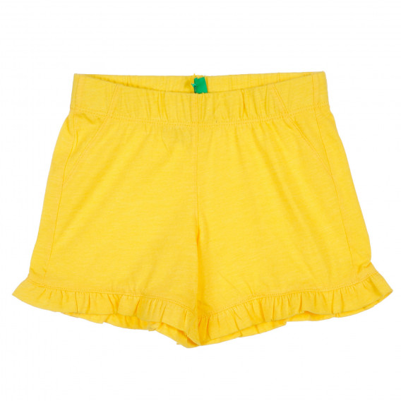 Pantaloni scurți cu volane, galben Benetton 221521 