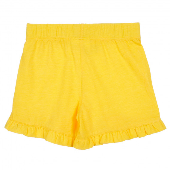 Pantaloni scurți cu volane, galben Benetton 221524 4