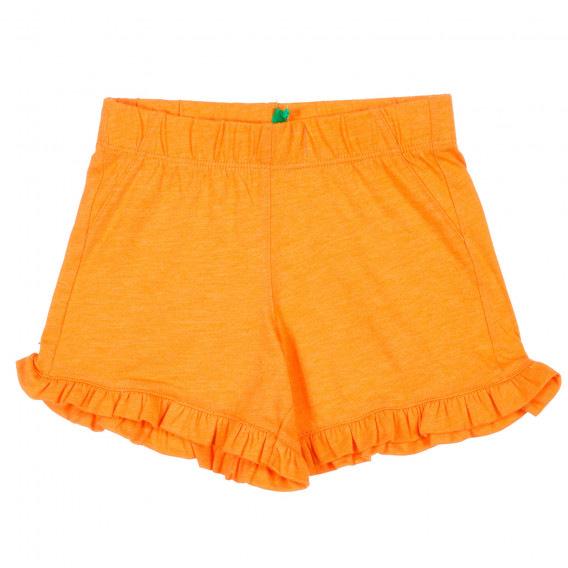 Pantaloni scurți cu volane, pentru un fetițe, portocaliu Benetton 221529 