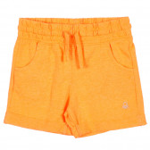 Pantaloni scurți din bumbac cu margine întoarsă, pentru bebeluși, portocaliu Benetton 221533 