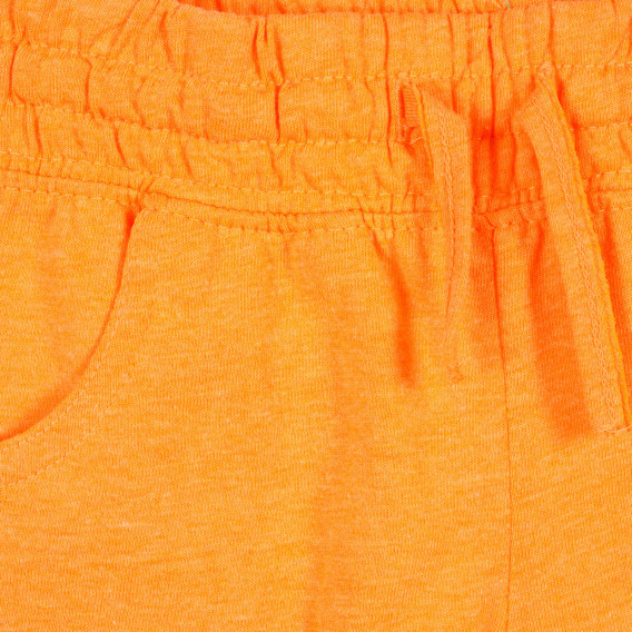 Pantaloni scurți din bumbac cu margine întoarsă, pentru bebeluși, portocaliu Benetton 221534 2