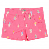Pantaloni cu imprimeu ananas, roz Benetton 221541 