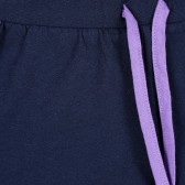 Pantaloni scurți albaștri, din bumbac cu margine violet Benetton 221554 2