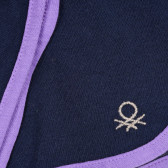 Pantaloni scurți albaștri, din bumbac cu margine violet Benetton 221555 3