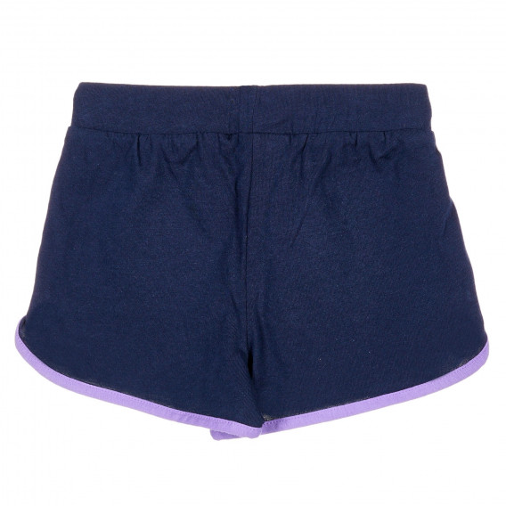 Pantaloni scurți albaștri, din bumbac cu margine violet Benetton 221556 4