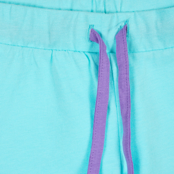 Pantaloni scurți din bumbac cu margine violet, pentru bebeluși, albastru deschis Benetton 221558 2
