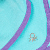 Pantaloni scurți din bumbac cu margine violet, pentru bebeluși, albastru deschis Benetton 221559 3