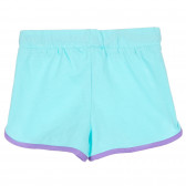 Pantaloni scurți din bumbac cu margine violet, pentru bebeluși, albastru deschis Benetton 221560 4