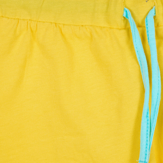 Pantaloni scurți galbeni, din bumbac cu margini verzi Benetton 221566 2