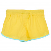 Pantaloni scurți galbeni, din bumbac cu margini verzi Benetton 221568 4