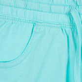 Pantaloni scurți din bumbac cu  margine întoarsă, turcoaz Benetton 221570 2