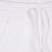 Pantaloni scurți din bumbac cu margine întoarsă, alb Benetton 221578 2