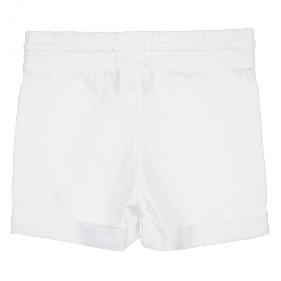 Pantaloni scurți din bumbac cu margine întoarsă, alb Benetton 221580 4