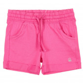 Pantaloni scurți din bumbac cu margine întoarsă, pentru bebeluși, roz Benetton 221581 