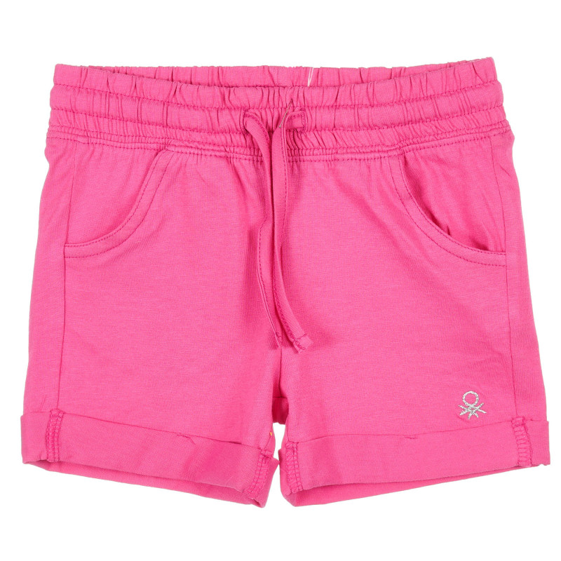Pantaloni scurți din bumbac cu margine întoarsă, pentru bebeluși, roz  221581