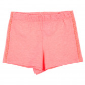 Pantaloni scurți din bumbac cu margine decorativă pentru bebeluși, roz Benetton 221592 