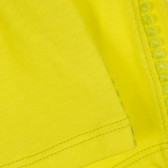 Pantaloni scurți din bumbac cu margine decorativă, galben Benetton 221598 3