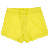 Pantaloni scurți din bumbac cu margine decorativă, galben Benetton 221599 4