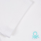Colanți cu lungime 3/4 cu logo brodat, pentru fetițe, alb Benetton 221609 2