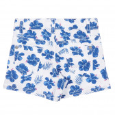 Pantaloni scurți din bumbac cu imprimeu floral, alb Benetton 221627 4