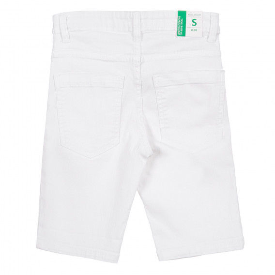 Pantaloni scurți din denim albi Benetton 221687 4