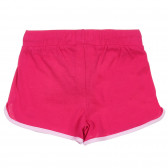 Pantaloni scurți din bumbac cu margini roz deschis Benetton 221691 4