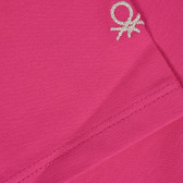 Colanți roz din bumbac, cu logo  Benetton 221746 3