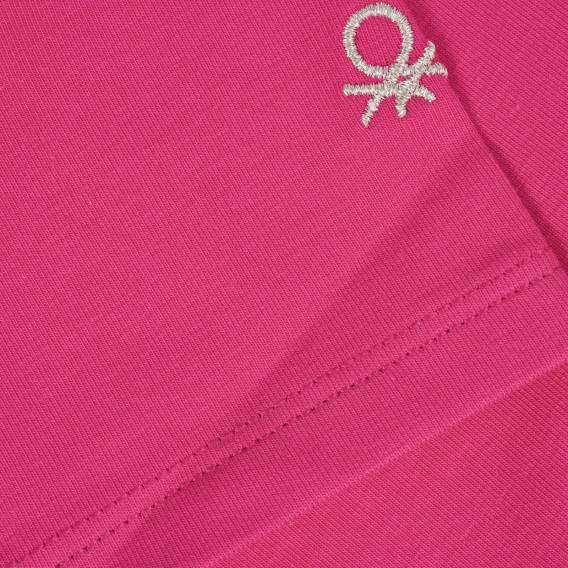 Colanți roz din bumbac, cu logo  Benetton 221746 3