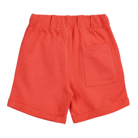 Pantaloni scurți din bumbac cu capete pliate, portocalii Benetton 221781 3