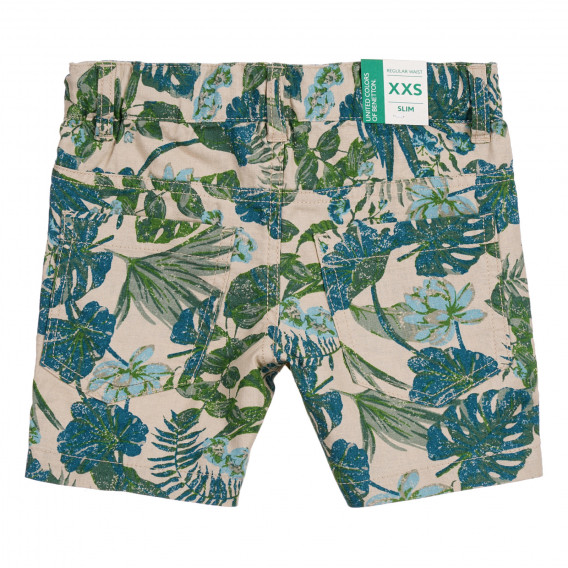 Pantaloni scurți cu imprimeu floral, bej Benetton 221817 3