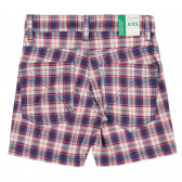 Pantaloni scurți din bumbac în carouri roșii și albastre Benetton 221856 3