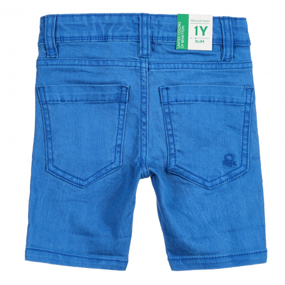 Pantaloni scurți din denim, albaștri Benetton 221877 3